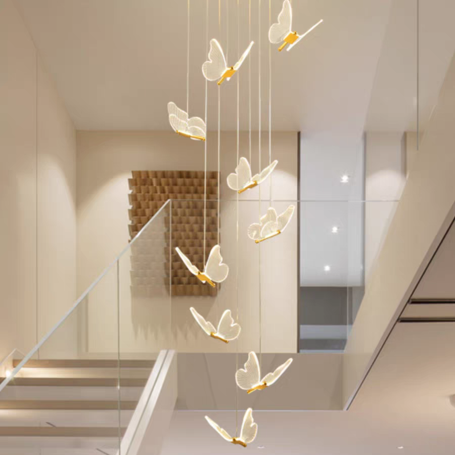 Olivia Moderne LED Suspension Doré Métal/Acrylique Salon Chambre à coucher - Neutralighting