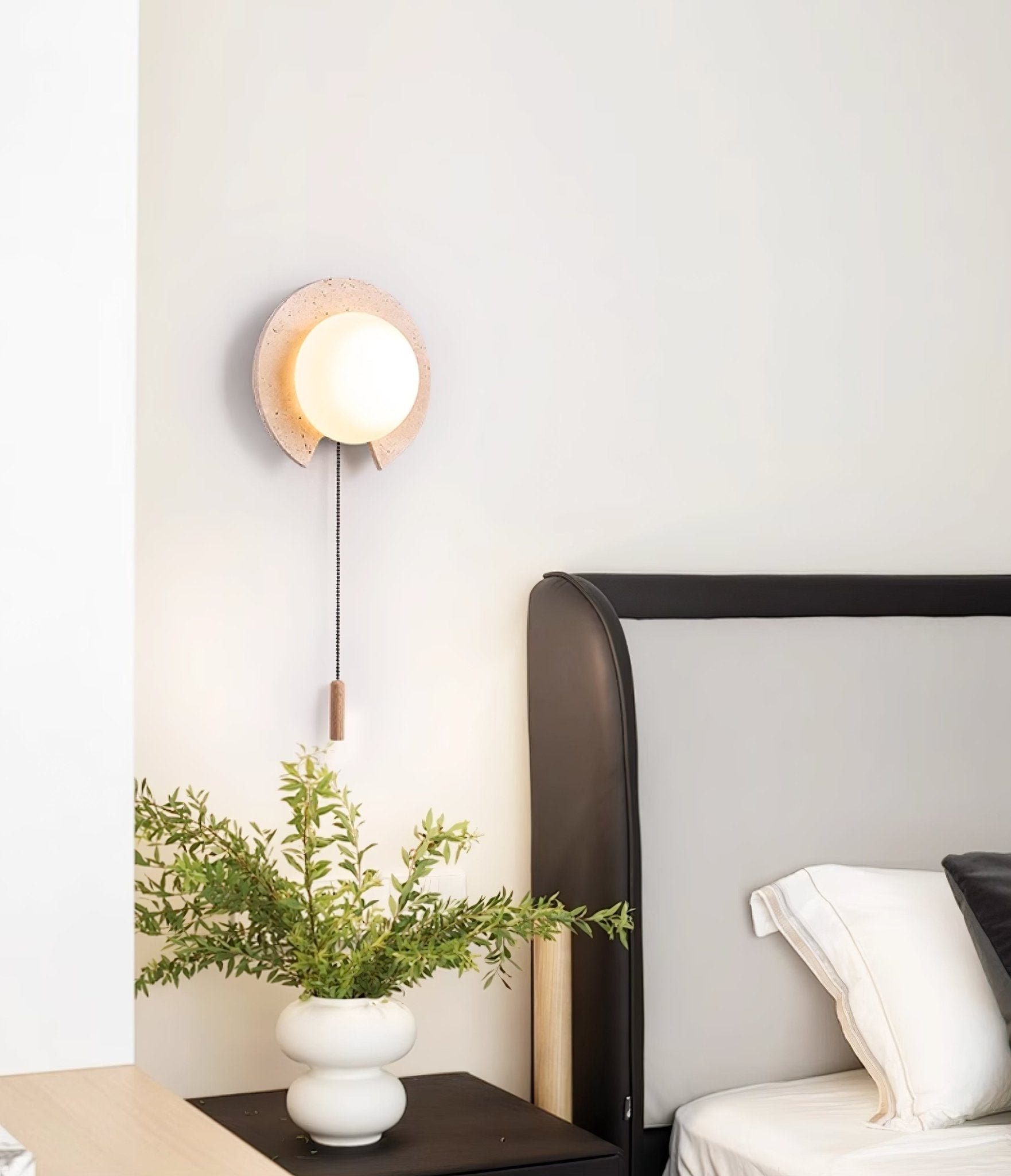 Zamaryra Demi-Circulaire Travertin Luminaire Mural - Neutralighting