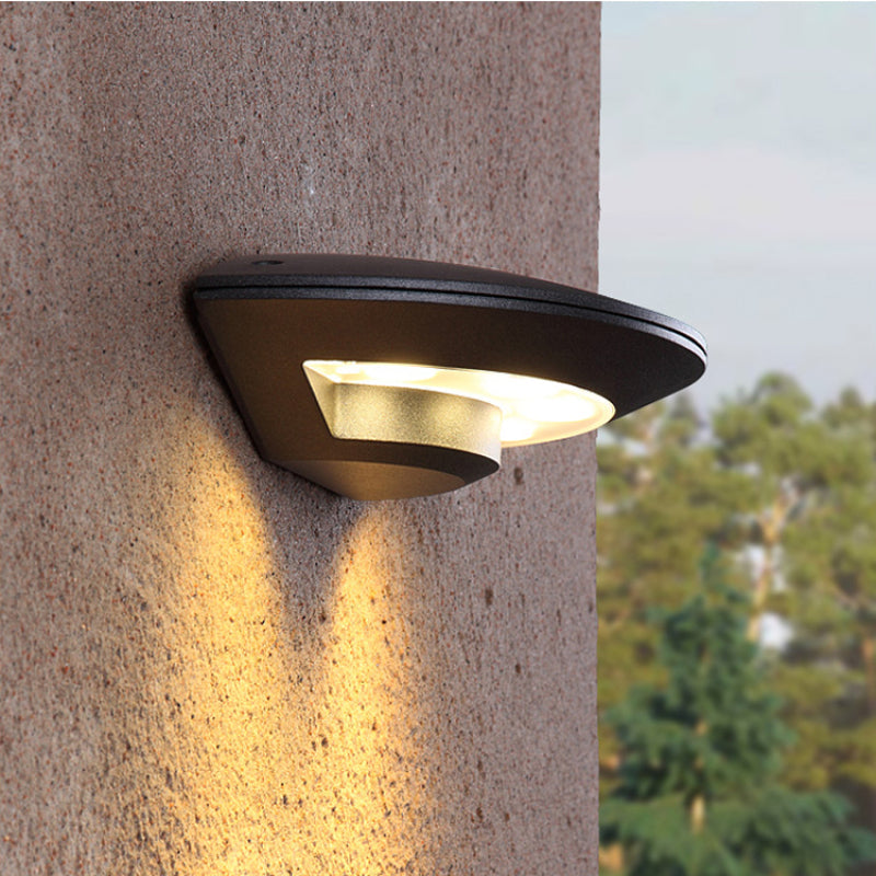 Ray Applique Murale Coquille Moderne Minimaliste, Métal, Noir, Jardin - Neutralighting