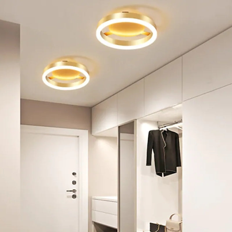 Arisha Plafonnier Rond/Carré Art Deco, Métal/Acrylique, Doré, Salon - Neutralighting