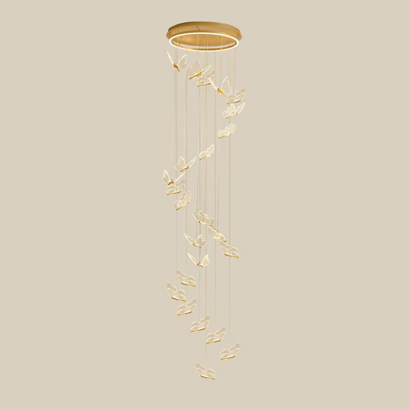 Olivia Moderne LED Suspension Doré Métal/Acrylique Salon Chambre à coucher - Neutralighting
