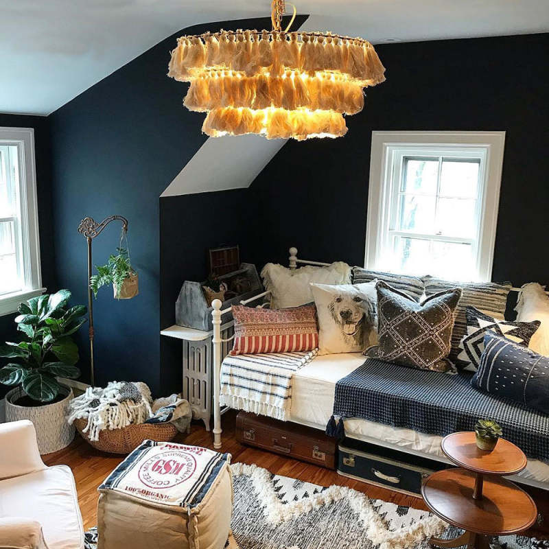 Ritta Suspension Nuage Retro, Metal/Tissu, Rose/Beige/Violet, Salon - Neutralighting