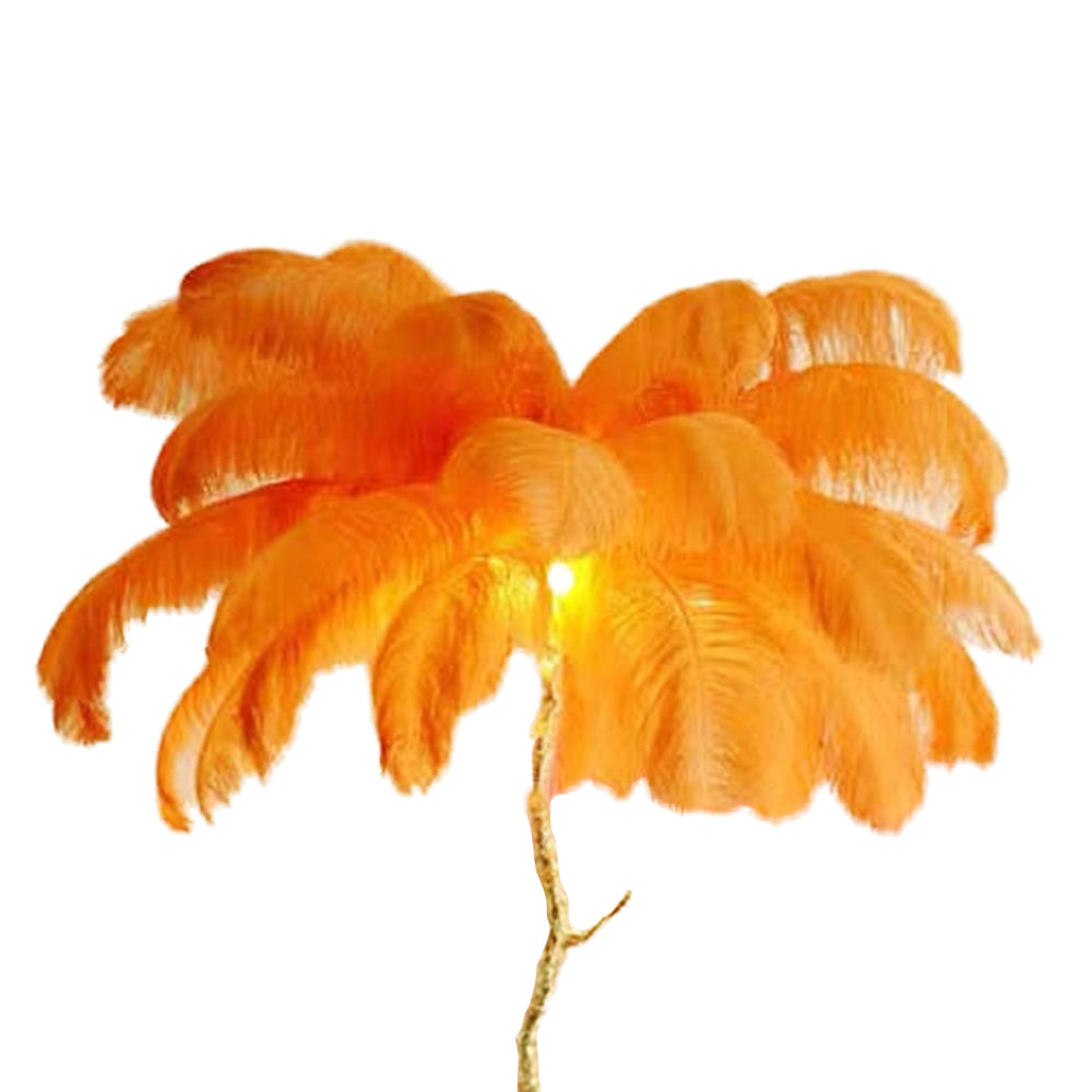 Lampadaire Fleur Luxe Plume/Métal Coloré Salon