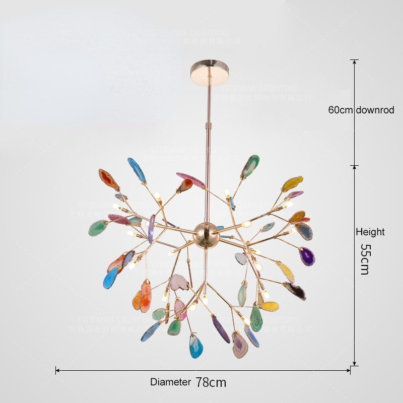 Arisha Lustre Coloré Branche Feuille Design, Salon/Chambre - Neutralighting