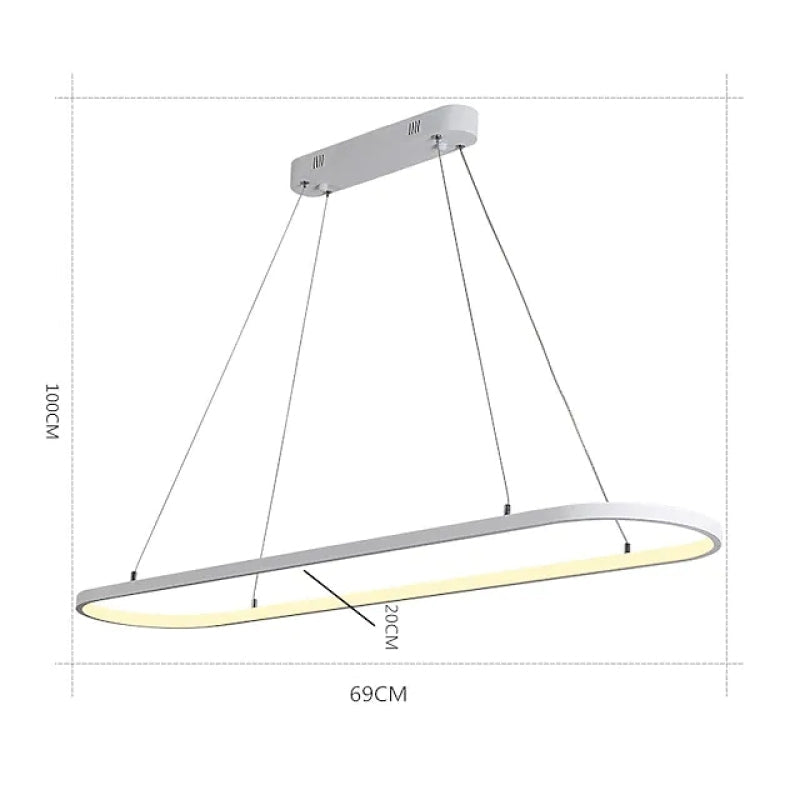 Arisha Suspension Ovale Moderne, Métal/Gel de Silice, Blanc/Noir/Or, Bar - Neutralighting
