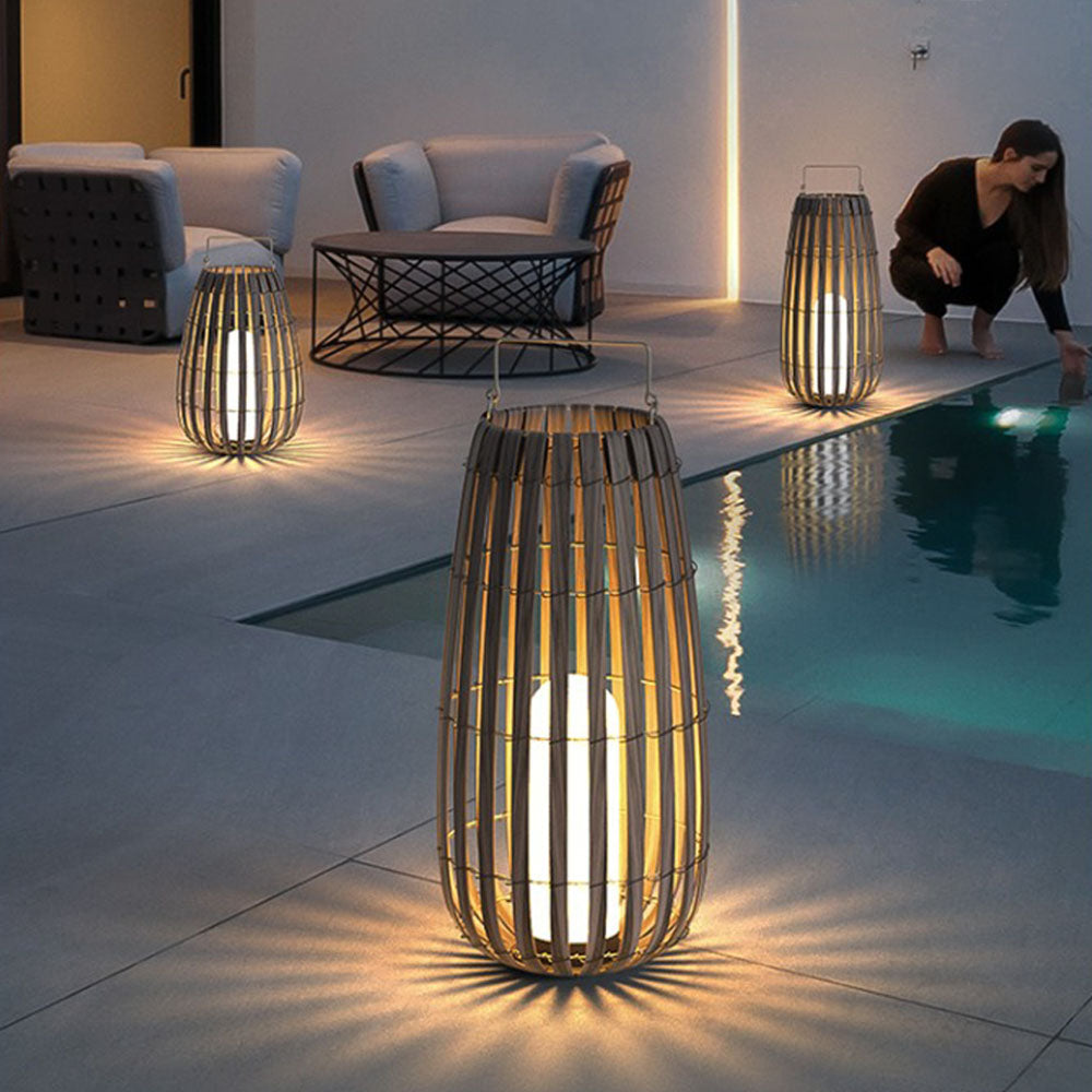 Ray Lampadaire Cylindre Vintage, Bois, Bois, Allée - Neutralighting