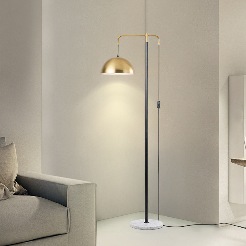 Arisha Design Lampadaire Dôme Simple Métal/Marbre Or Chambre/Salon - Neutralighting