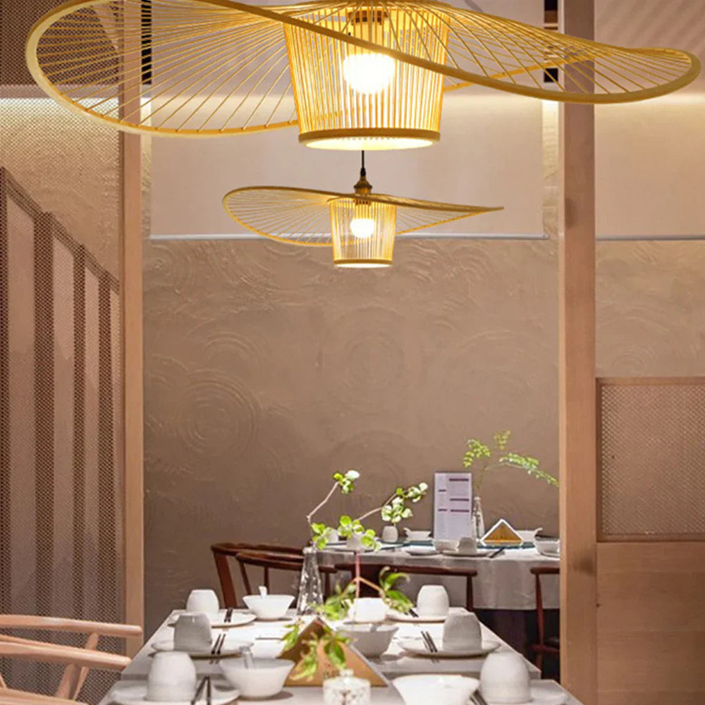 Ritta Moderne LED Suspension Bambou Salon Salle à manger - Neutralighting
