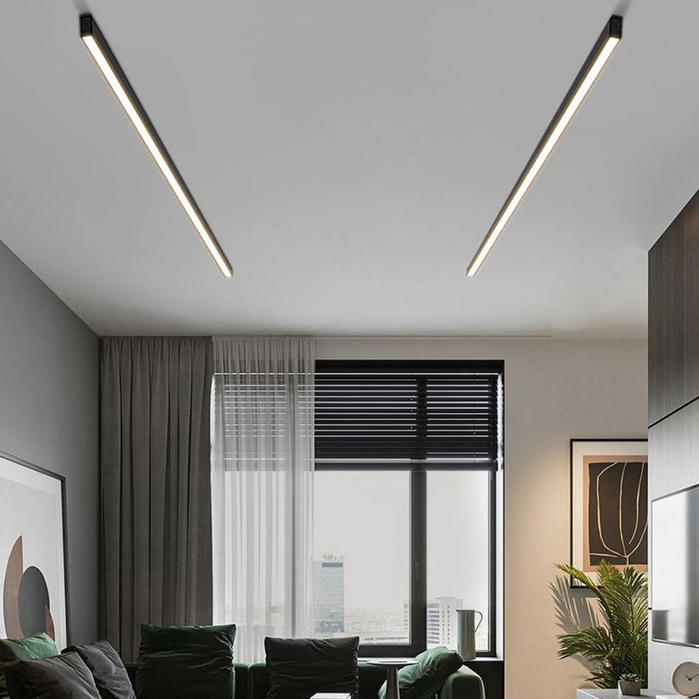 Solin Plafonnier Linéaire Moderne Noir Salon - Neutralighting