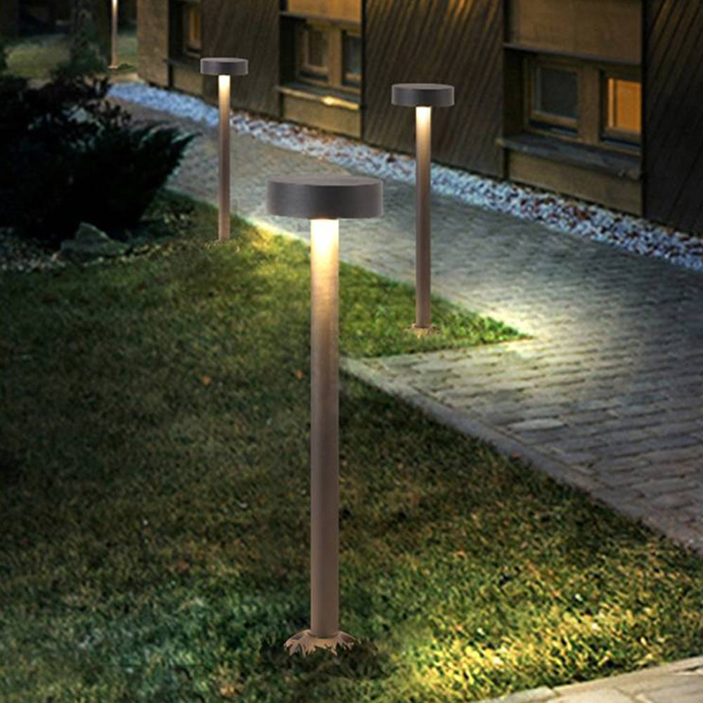 Ray Rond Moderne LED Lampadaire Extérieure Noir Métal/Verre Allée - Neutralighting