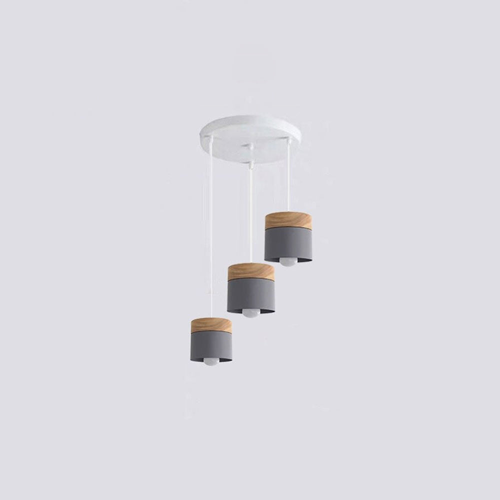 Valentina Suspension LED Macaron Nordique Métal/Bois Chambre - Neutralighting