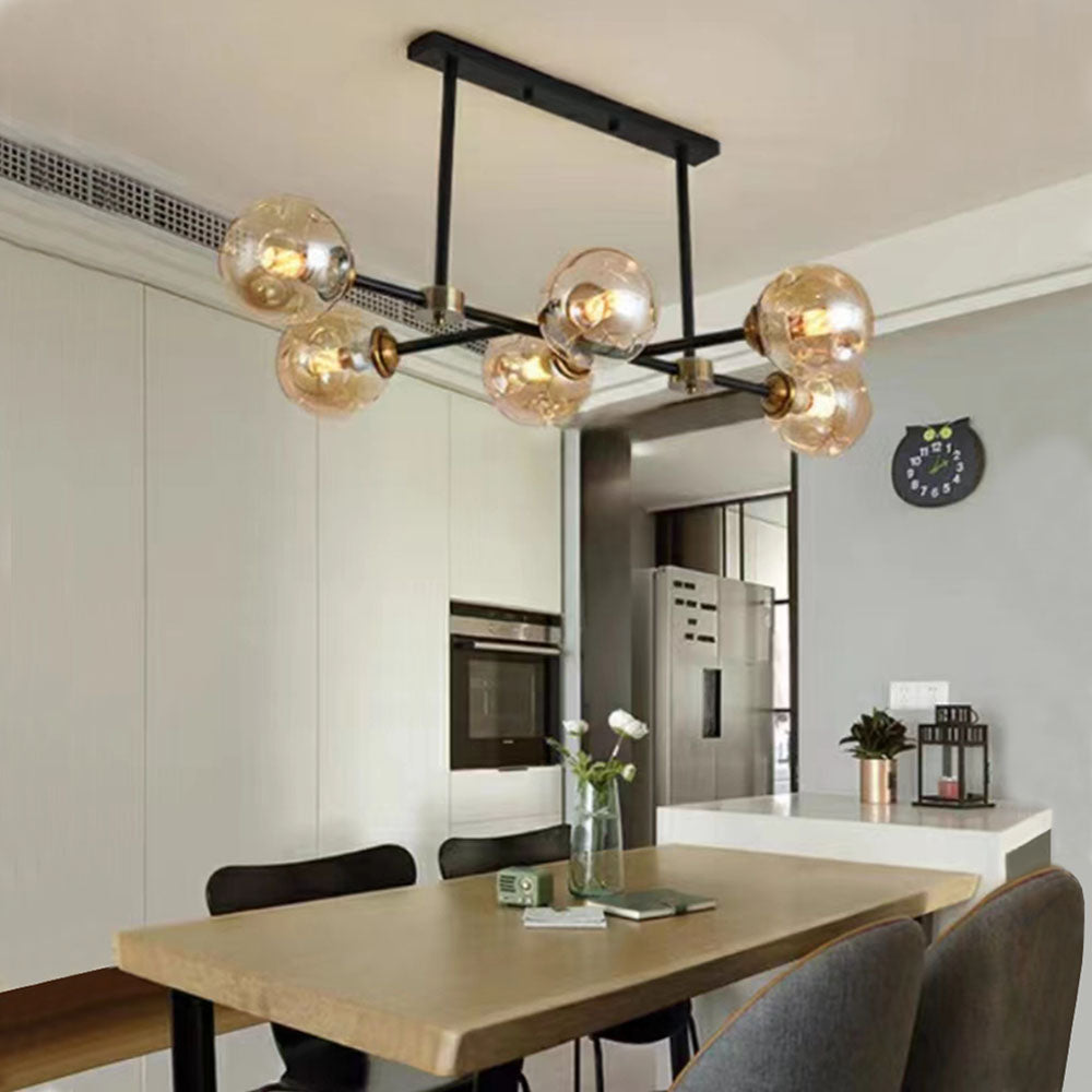 Valentina Moderne LED Suspension Noir Métal Verre Salon Chambre à Coucher - Neutralighting