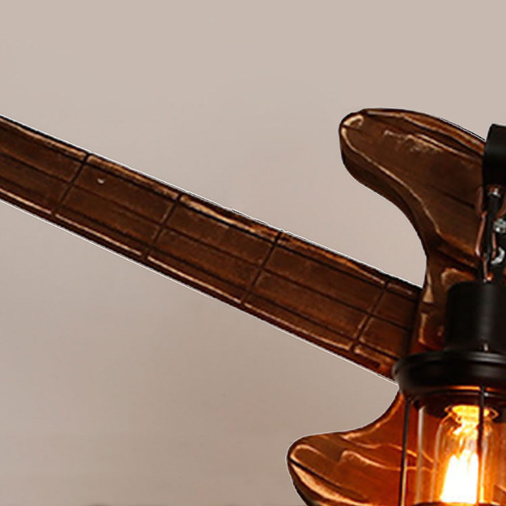 Epoch Suspension Guitare Vintage, Metal/Bois, Marron, Chambre - Neutralighting