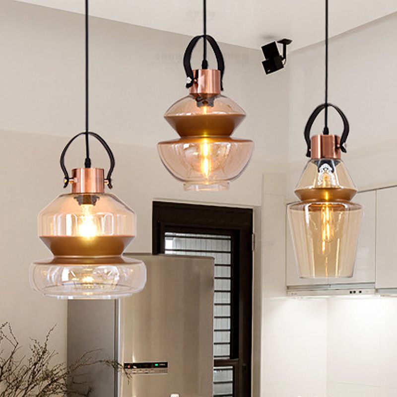 Silva Moderne LED Suspension Ambre Métal Verre Salon Salle à manger - Neutralighting