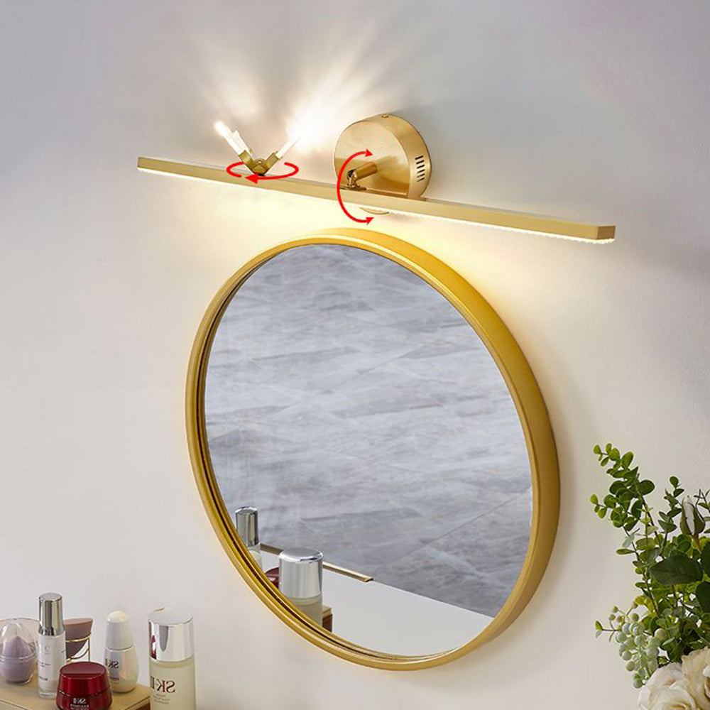 Arisha Applique Murale à Miroir Design Italien Iibellules Moderne Acrylique/Métal Doré Salle de Bain - Neutralighting
