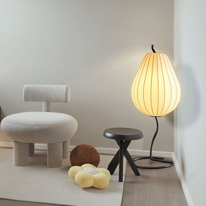 Ritta Lampadaire Poire Moderne, Métal/Tissu, Beige, Salon - Neutralighting