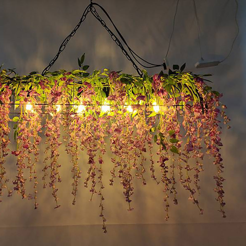 Ritta Rectangulaire Fleur Suspension Rose Métal Salle à Manger Salon - Neutralighting