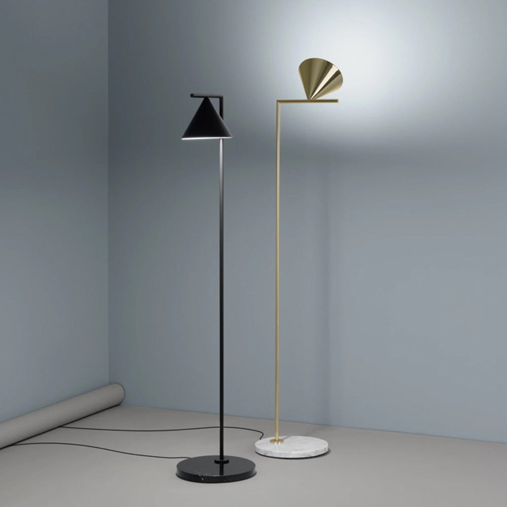Arisha Lampadaire Géométrique Moderne, Marbre, Noir/Or, Salon - Neutralighting