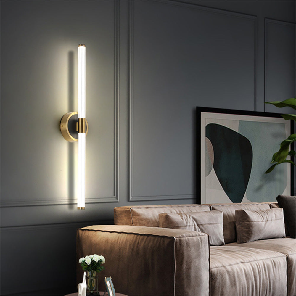 Arisha Applique Murale Moderne LED Cercle Longue Cuivre/Noir Salle de Bain - Neutralighting