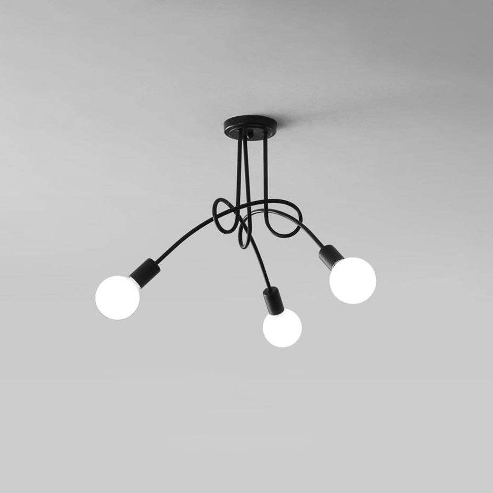 Valentina Lustre Linéaire/Bulle Moderne, Métal, Noir/Blanc/Or, Salon - Neutralighting