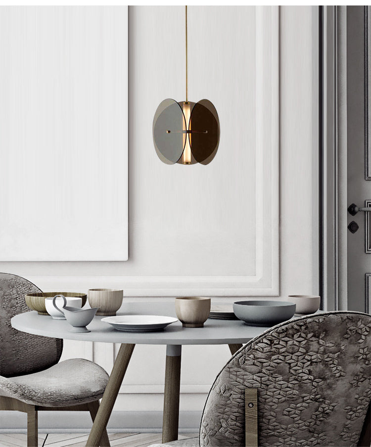Valentina Suspension Rond LED Simplicité Noir Métal/Verre Chambre à Coucher - Neutralighting