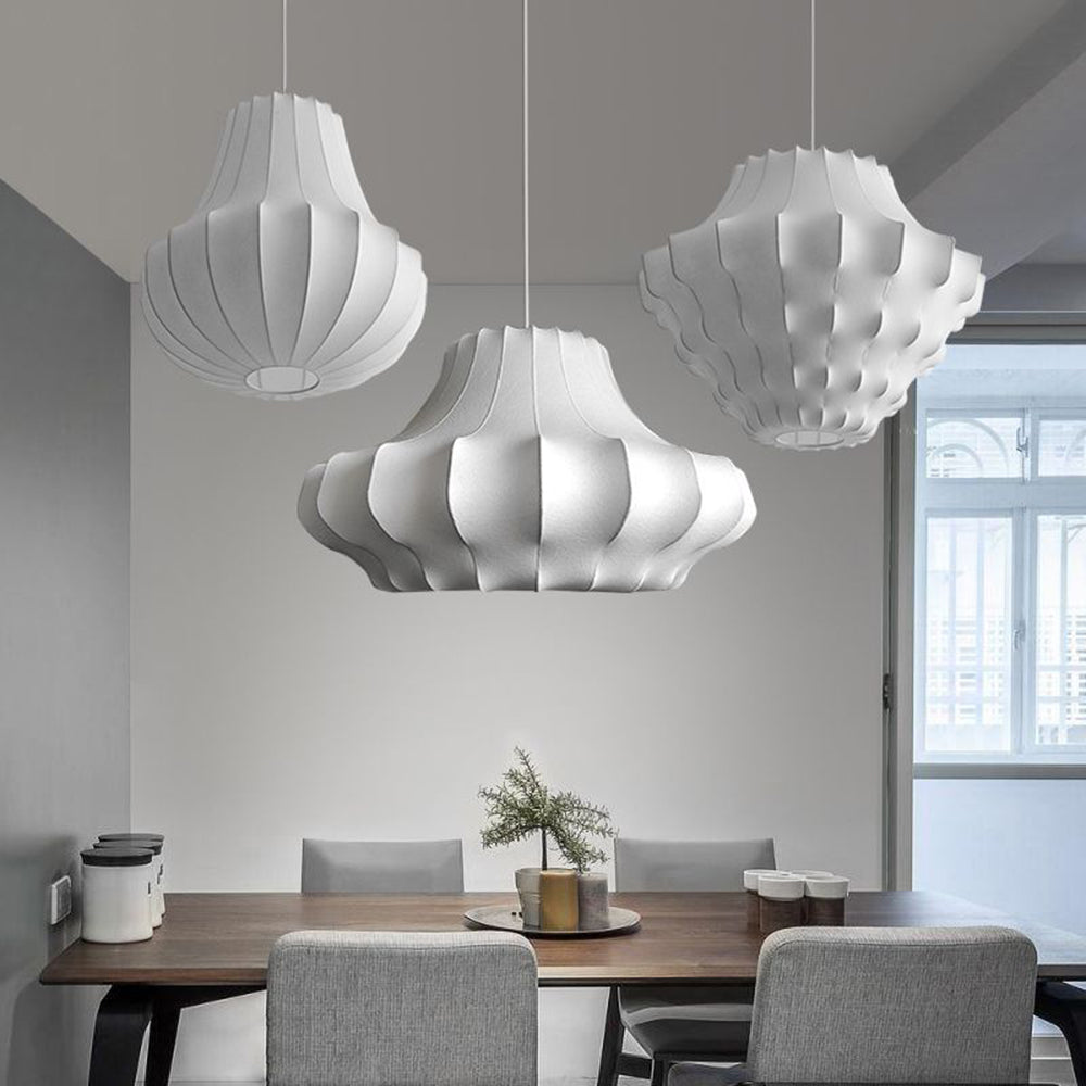 Ritta Design Italien Luminaires Suspensions Moderne Métal Soie Blanc Salle à Manger - Neutralighting