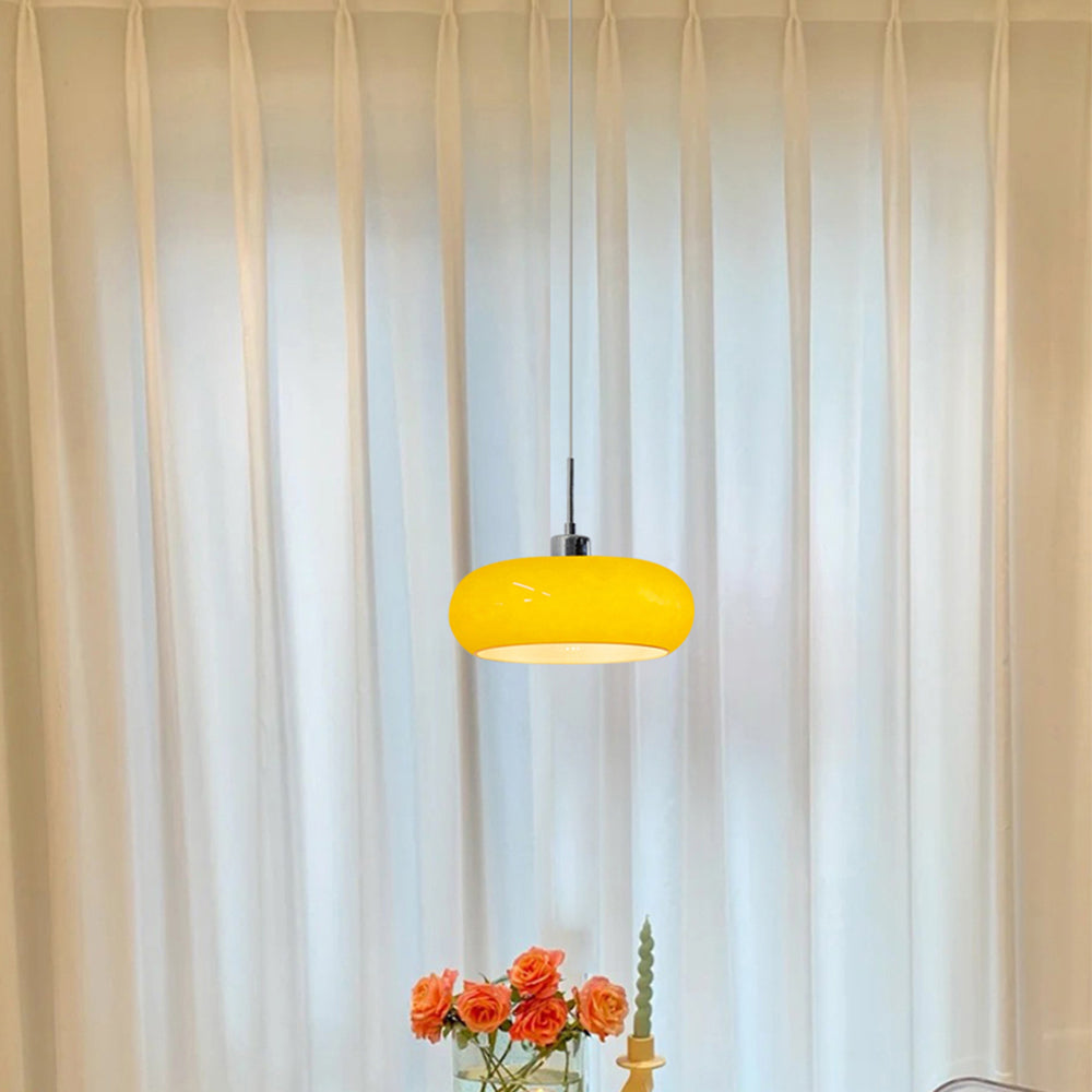 Charlotte Suspension Dôme Moderne Verre. Blanc/Orange. Salle de Bain - Neutralighting