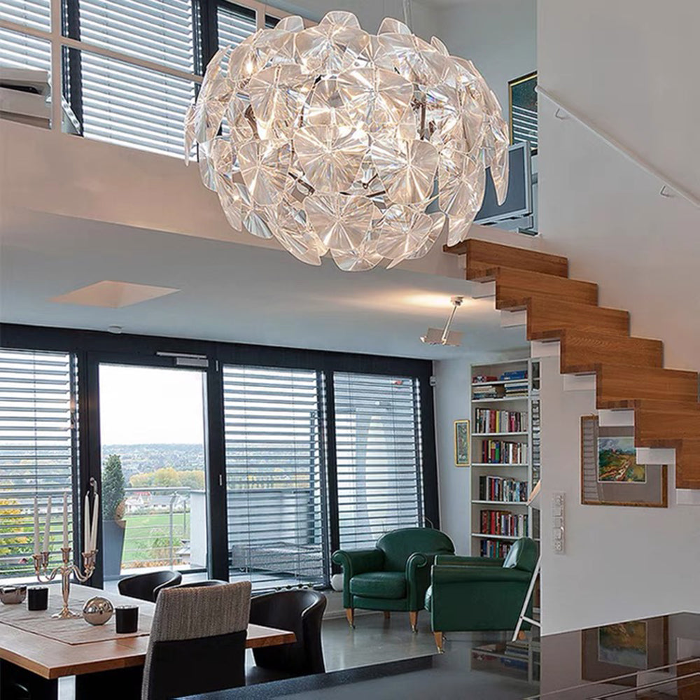 Arisha Suspension Globe Moderne, Metal/PVC, Transparent, Chambre