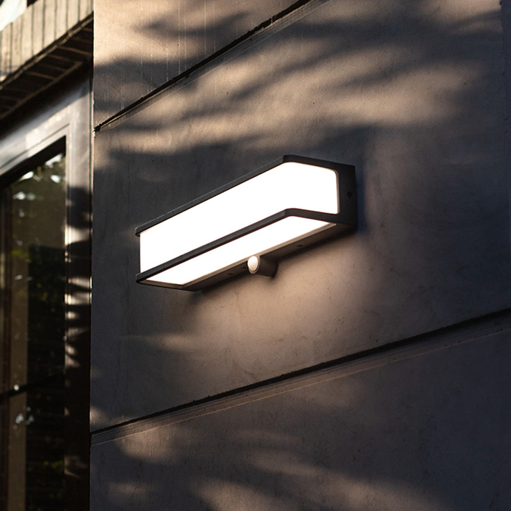 Ray Applique Minimaliste Rectangulaire Moderne, Câble/Solaire, Acrylique, Noir/Blanc, Jardin - Neutralighting
