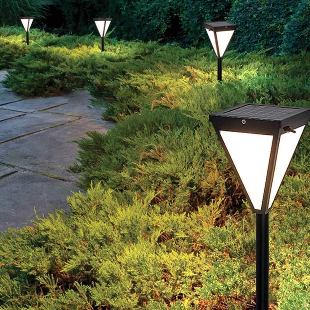 Ray Moderne LED Lampadaire Noir Métal/Verre Allée Exterieur - Neutralighting