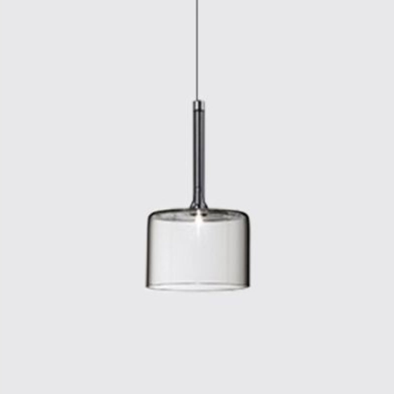 Priya Lustre Suspension Moderne Minimaliste Verre Clair/Gris Bar - Neutralighting