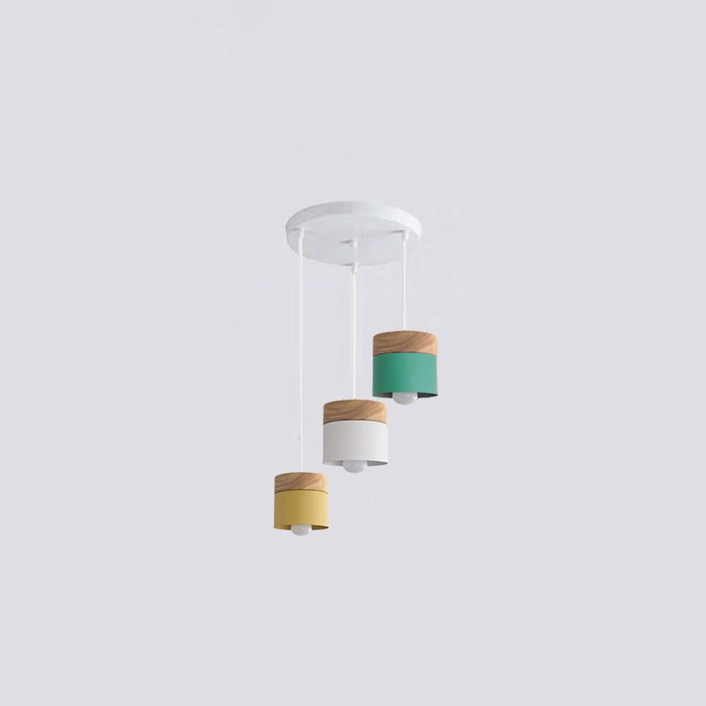 Valentina Suspension LED Macaron Nordique Métal/Bois Chambre - Neutralighting