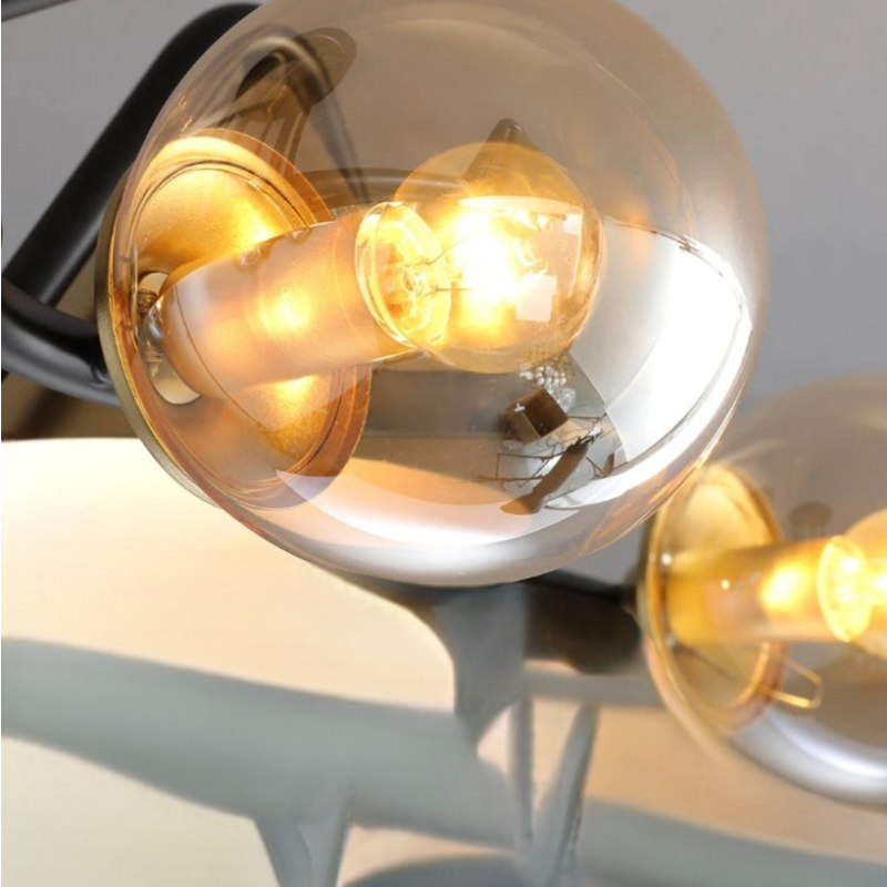 Arisha Design LED Plafonnier Métal/Verre Salon/Chambre à Coucher