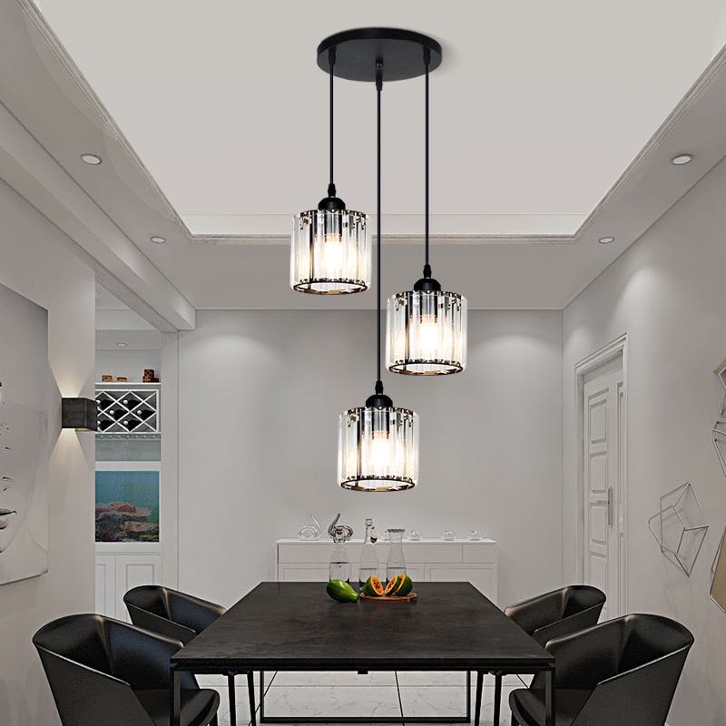 Vina Suspension Ronde/Carré Nordique. Métal/Verre. Noir/Or. Salon/Bar - Neutralighting