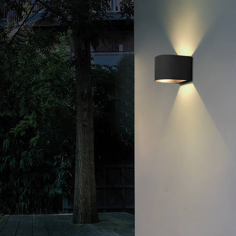 Ray Cylindrique LED Applique Murale Noir Métal Verre Jardin - Neutralighting