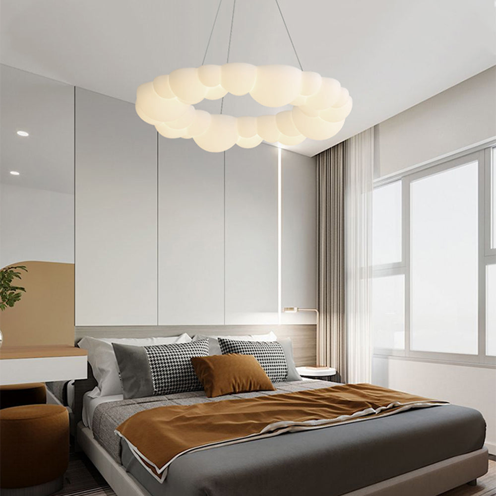 Arisha Plafonnier/Suspension Petale Moderne, Metal/Acrylique, Blanc, Salon - Neutralighting