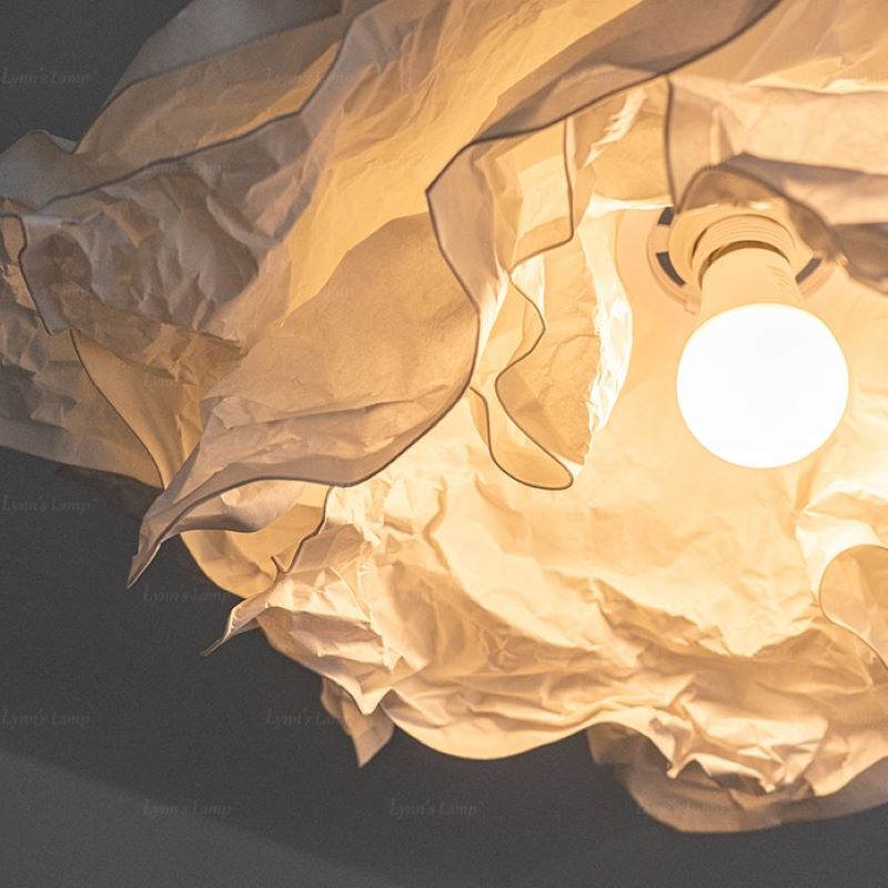 Ritta Wabi-sabi Nuage Métal Papier LED Suspension Étude Chambre à Coucher