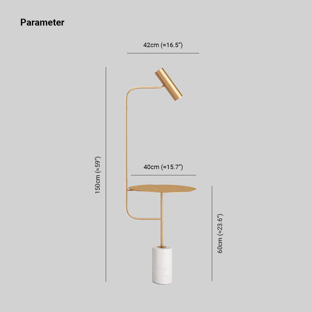 Mira Moderne Avec Tableau Lampadaire Linéaire Simple Marbre/Métal Noir/Or Salon