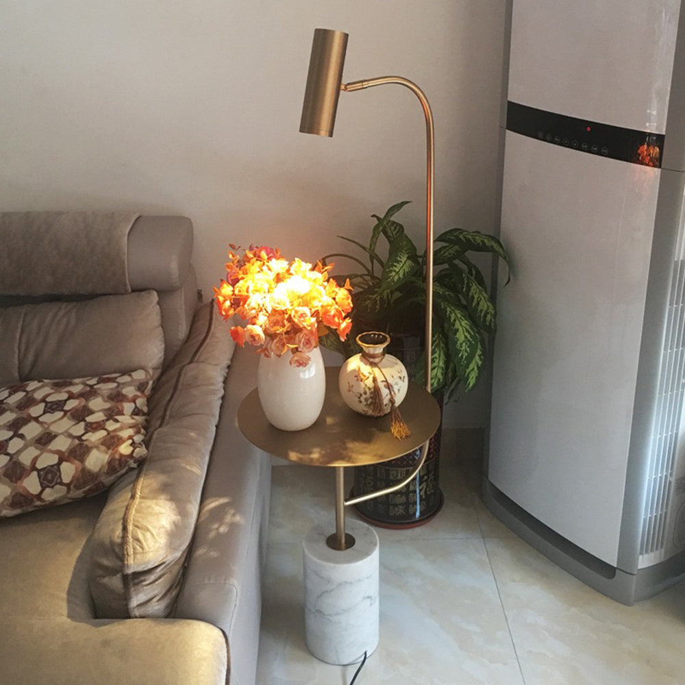 Mira Moderne Avec Tableau Lampadaire Linéaire Simple Marbre/Métal Noir/Or Salon