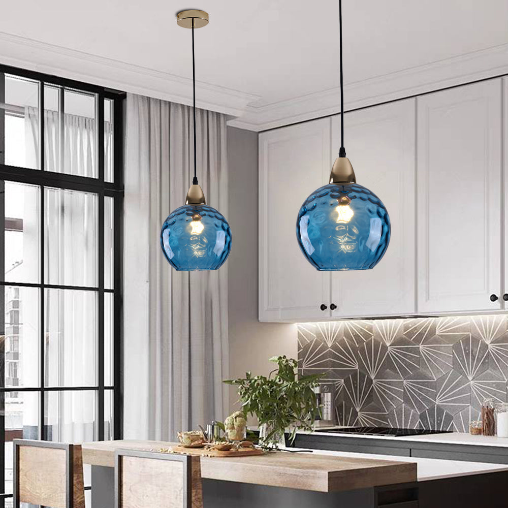 Water Ripple Suspension Boule Moderne Verre Rouge/Vert/Bleu Salon - Neutralighting