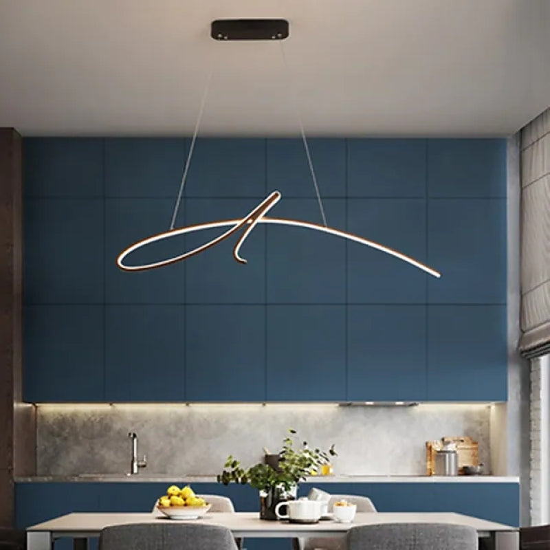 Arisha Suspension Linéaire Simple, Métal, Noir/Or, Salon - Neutralighting