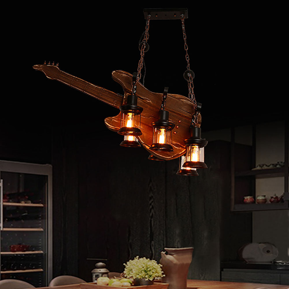 Epoch Suspension Guitare Vintage, Metal/Bois, Marron, Chambre - Neutralighting