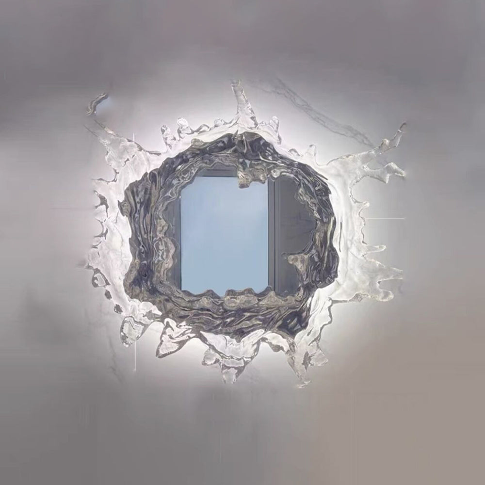 Kristy Applique Murale Rond Moderne, Résine/Métal, Or/Argent, Salle de Bain - Neutralighting