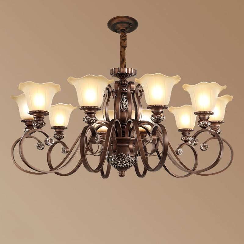 Arisha Rétro Fleur Suspension Métal Verre Salon Chambre à Coucher - Neutralighting