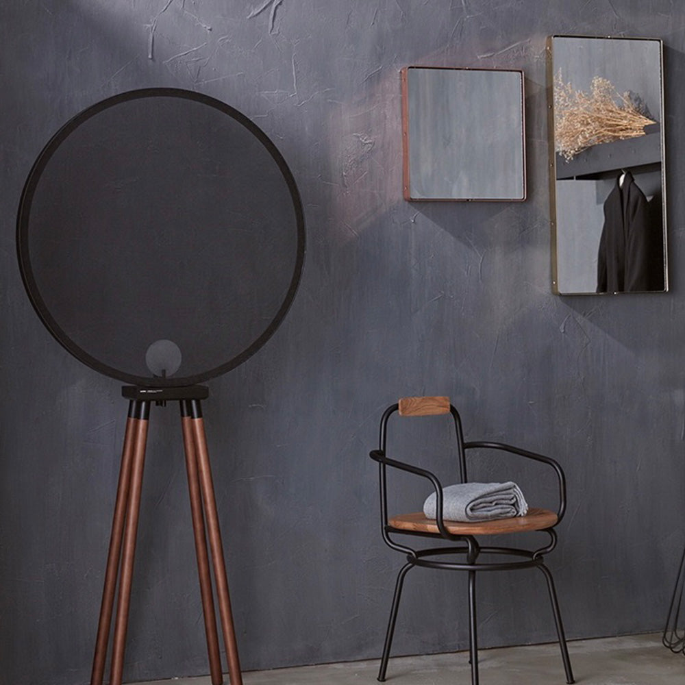 Arisha Lampadaire Géométrique Moderne, Métal/Bois, Gris, Salon - Neutralighting