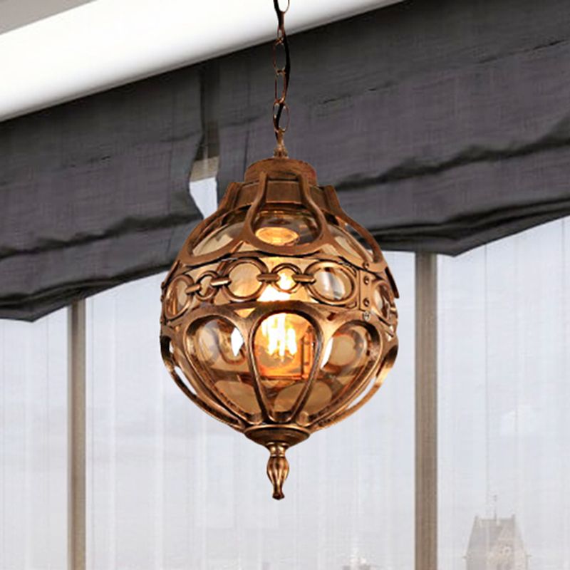 Silva Sphère Vintage LED Suspension Noir Bronze Métal Verre Salon Chambre à coucher - Neutralighting