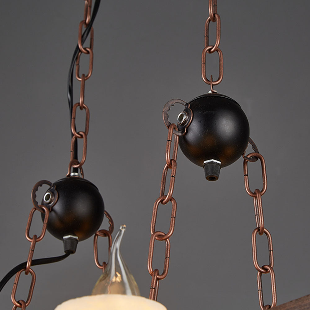 Epoch Suspension Sectangulaire Vintage, Metal/Bois, Marron, Salon - Neutralighting