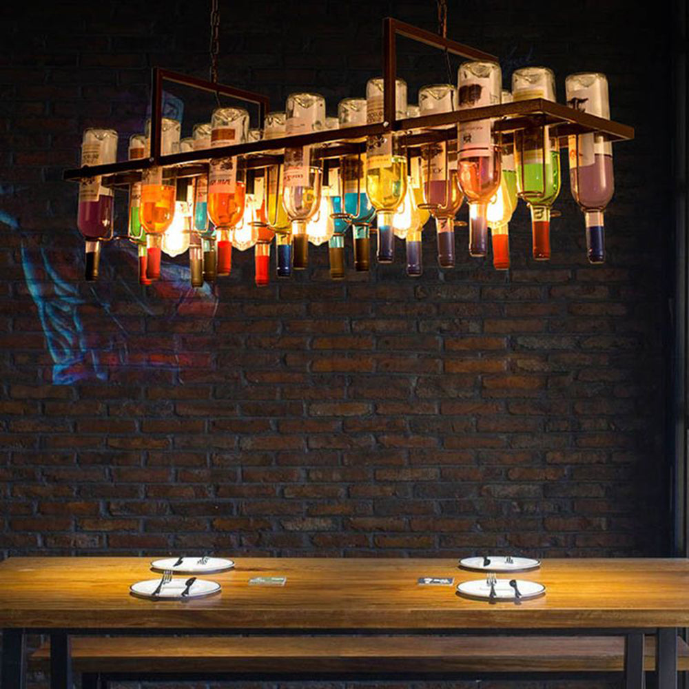 Valentina LED Art Déco Bouteille de Vin Verre Suspension Chambre Salon - Neutralighting