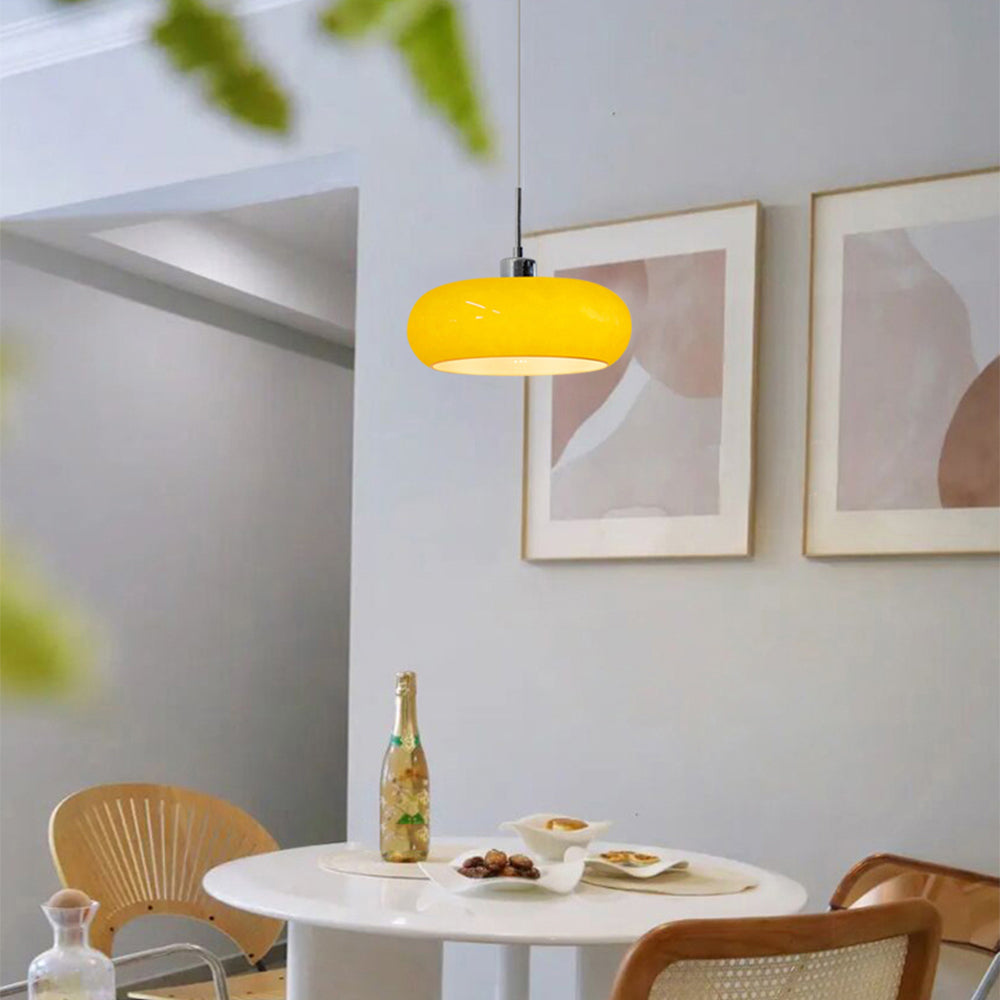 Charlotte Suspension Dôme Moderne Verre. Blanc/Orange. Salle de Bain - Neutralighting