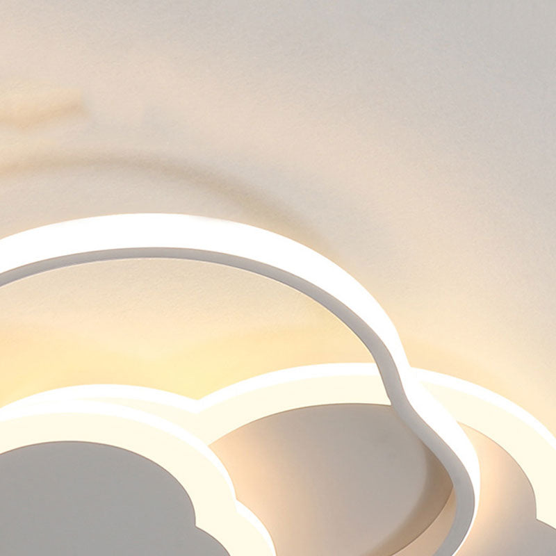 Arisha Plafonnier Nuage Moderne, Acrylique/Metal, Blanc/Rose, Chambre - Neutralighting